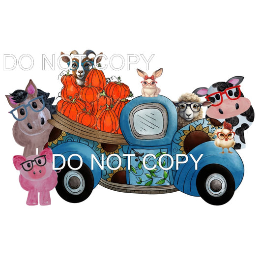 Truck with animals # 4445 Sublimation transfers - Heat