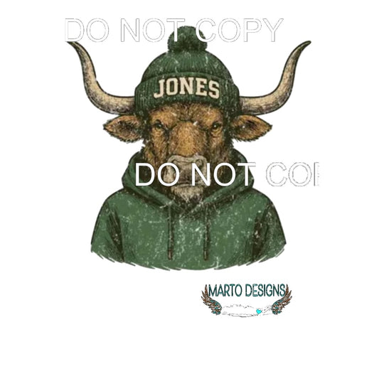 Vintage Jones Longhorns Mascot # 2229 Sublimation transfers