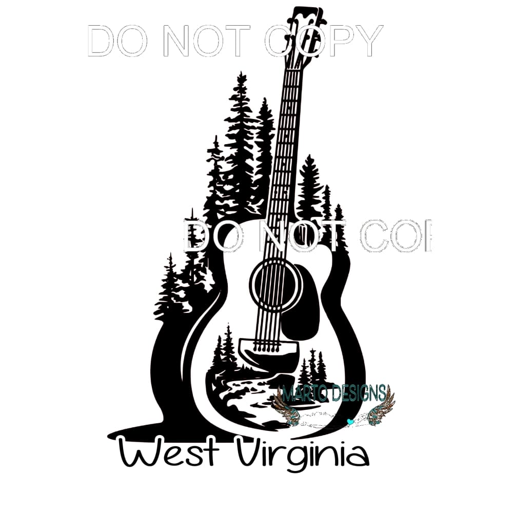 west viginia guitar Sublimation transfers - Heat Transfer