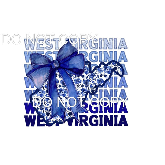 West Virginia Bow # 1019 Sublimation transfers - Heat