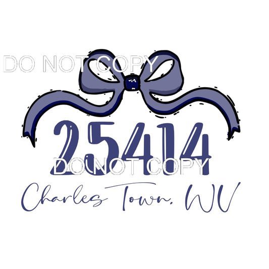 West Virginia Zip Code Custom # 6122 Sublimation transfers