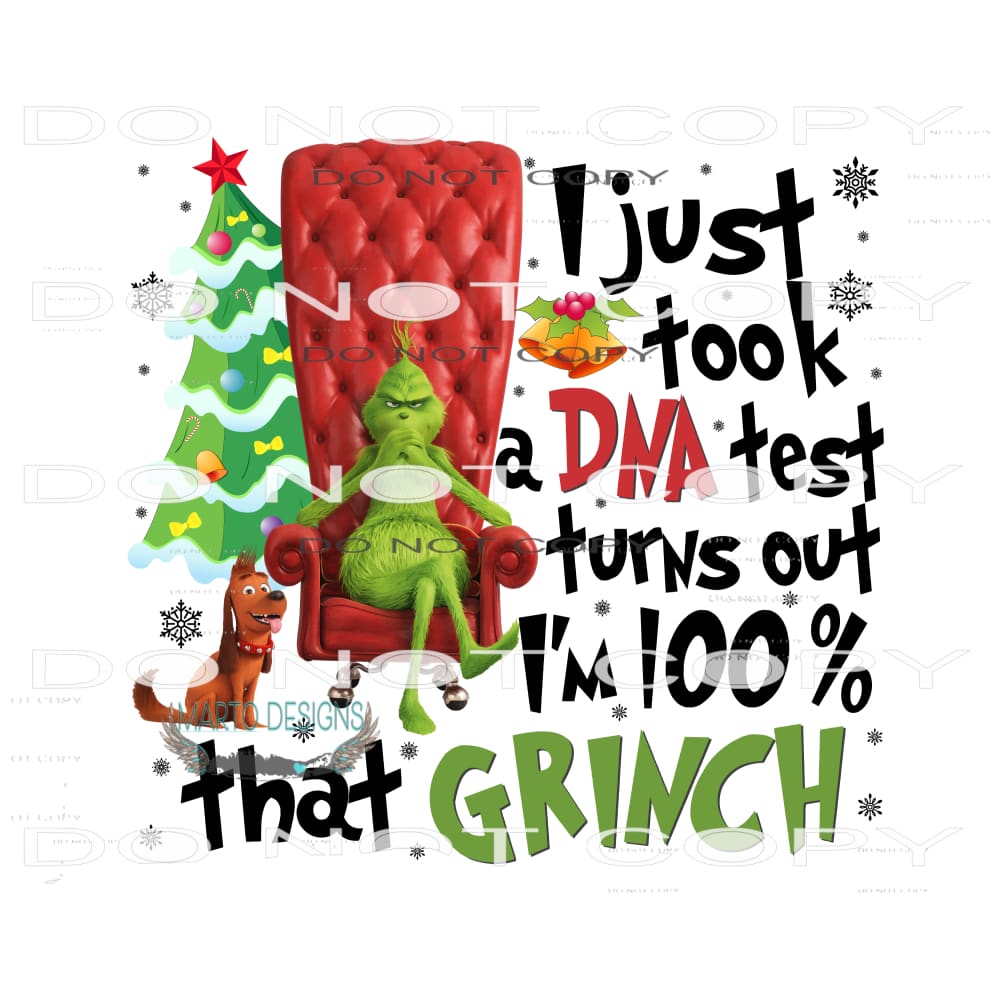 100% That Grinch #8260 Sublimation transfers - Heat Transfer