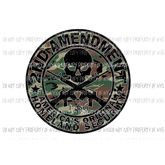 2nd Amendment #2 camo Sublimation transfers Heat Transfer