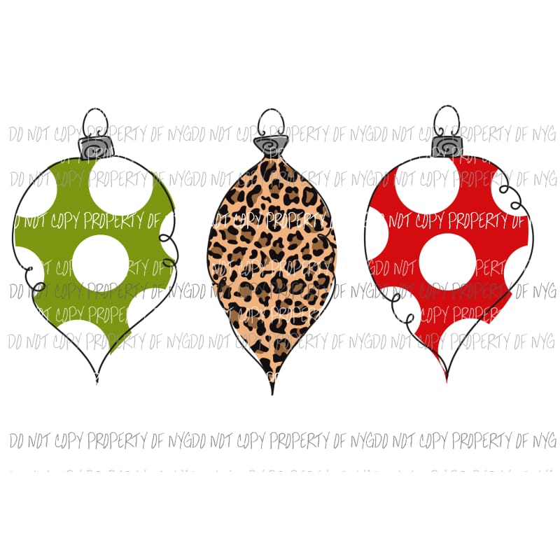 3 ornaments # 6 Sublimation transfers Heat Transfer
