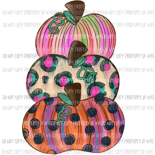 3 stacking pumpkins # 4 Halloween Fall Sublimation transfers Heat Transfer