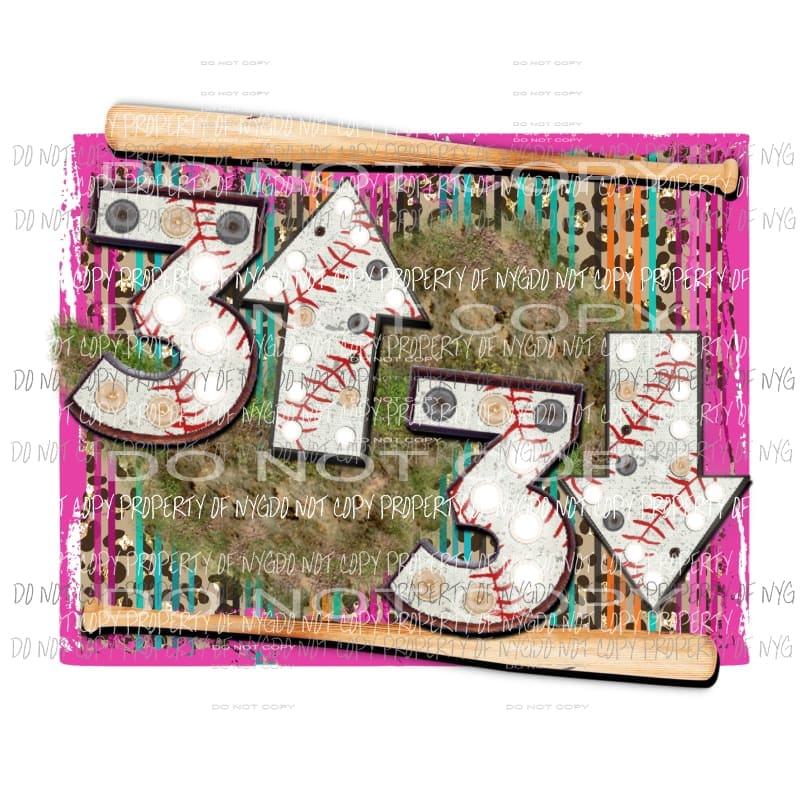 3 up 3 down baseball Sublimation transfers Heat Transfer