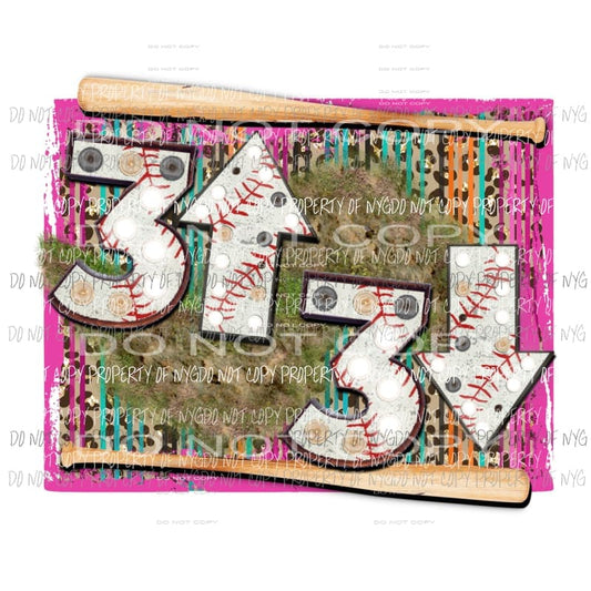 3 up 3 down baseball Sublimation transfers Heat Transfer