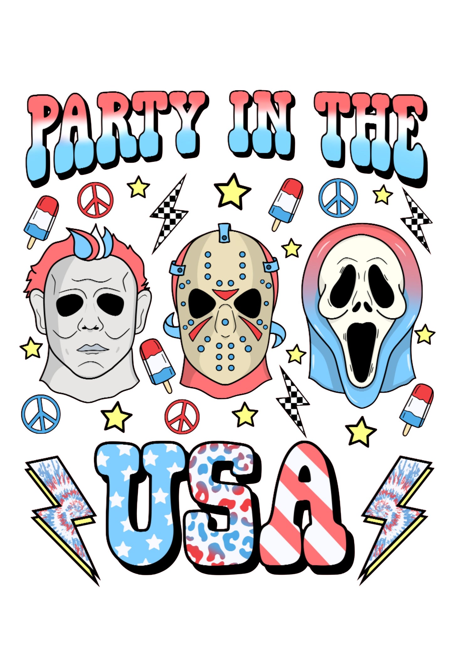 Horror 4th Of July #4567 Sublimation transfers