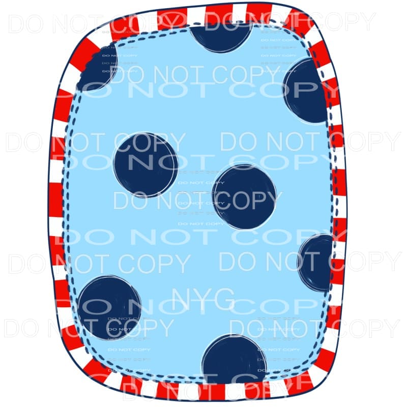 4th Of July Blue Polka Dot Red Stripes Frame USA America 