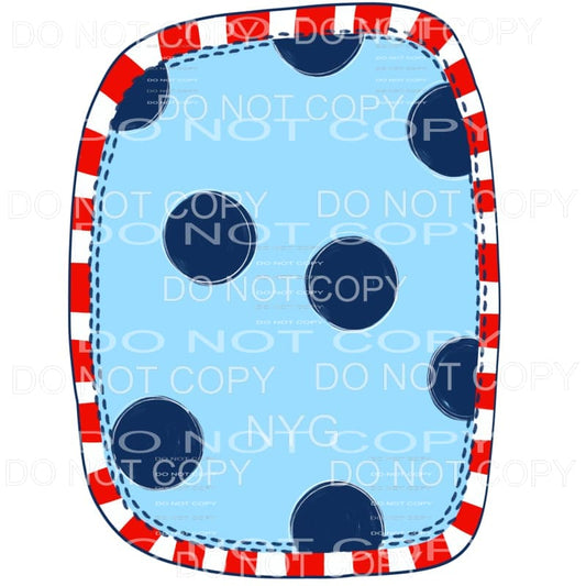 4th Of July Blue Polka Dot Red Stripes Frame USA America 