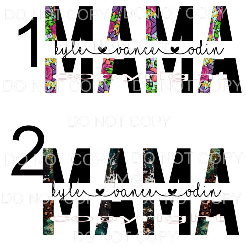 6 styles to choose from SPLIT NAME CUSTOM PUT NAMES IN NOTES