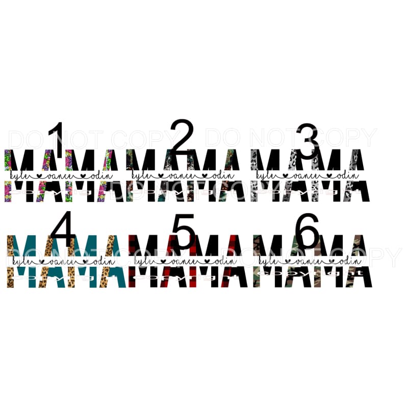 6 styles to choose from SPLIT NAME CUSTOM PUT NAMES IN NOTES