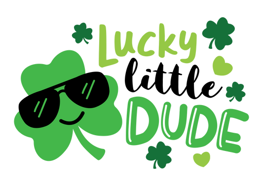 Lucky Little Dude shamrock with glasses Sublimation transfers