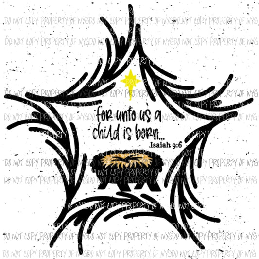 a child is born - christmas Sublimation transfers Heat Transfer