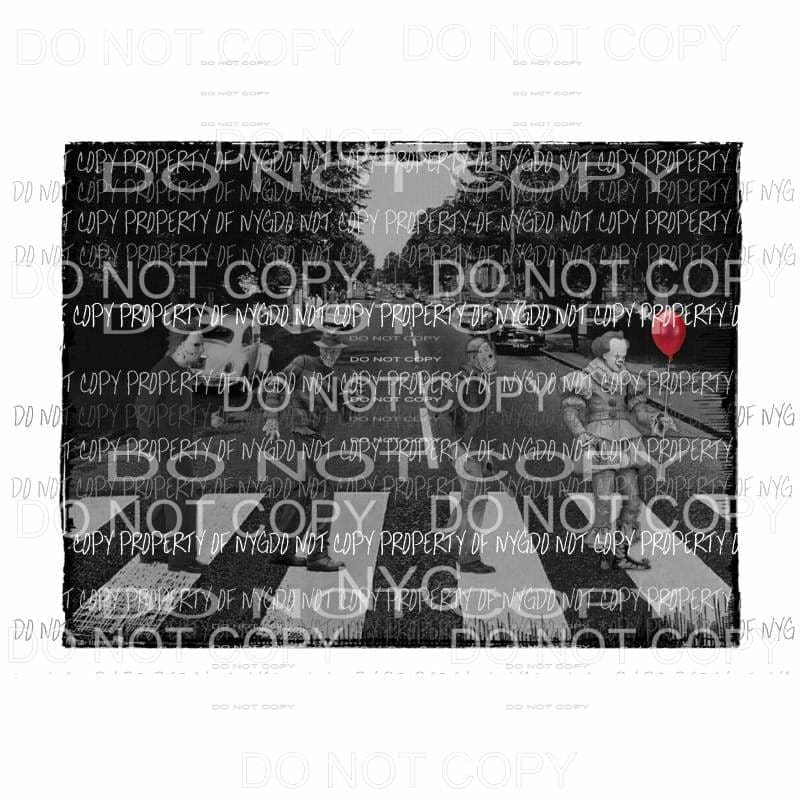 abbey Road Halloween black and white freddie Sublimation transfers Heat Transfer