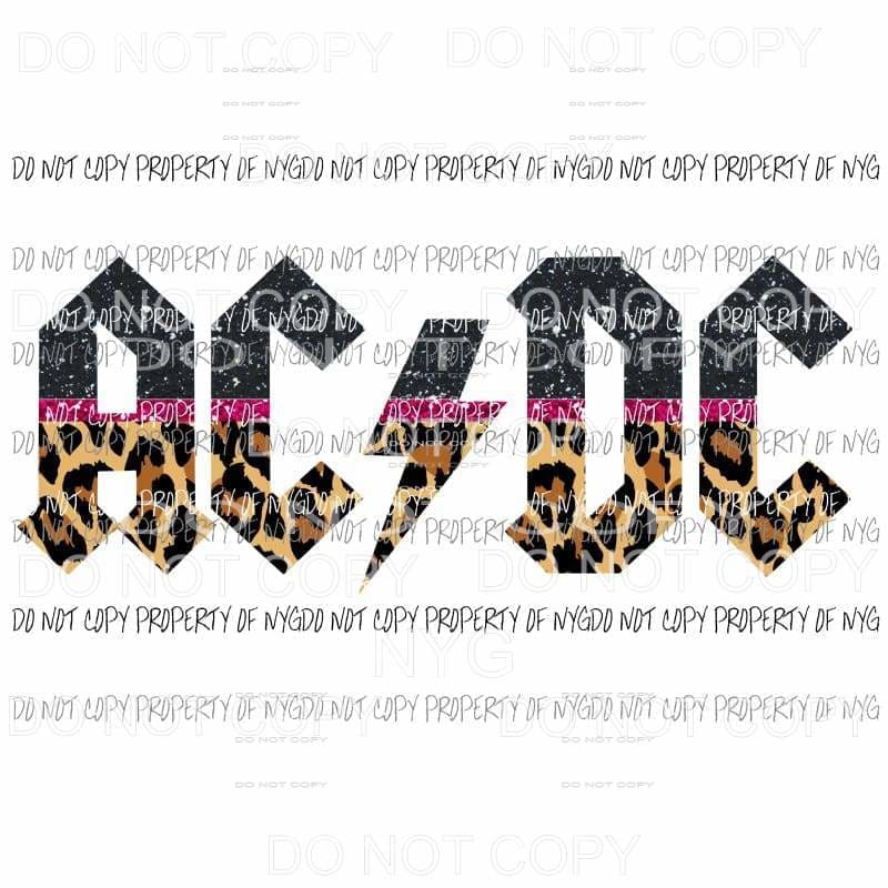 ACDC black pink leopard ac dc rock band Sublimation transfers Heat Transfer