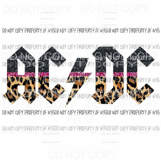 ACDC black pink leopard Sublimation transfers Heat Transfer