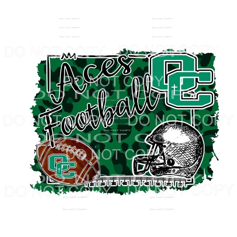 Aces football Green Leopard Sublimation transfers - Heat 