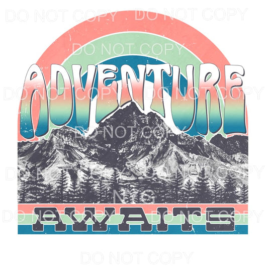 Adventure Awaits Rainbow Mountains Blue Sublimation 