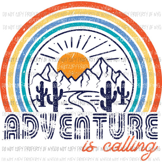 Adventure is calling with cactus Sublimation transfers Heat Transfer