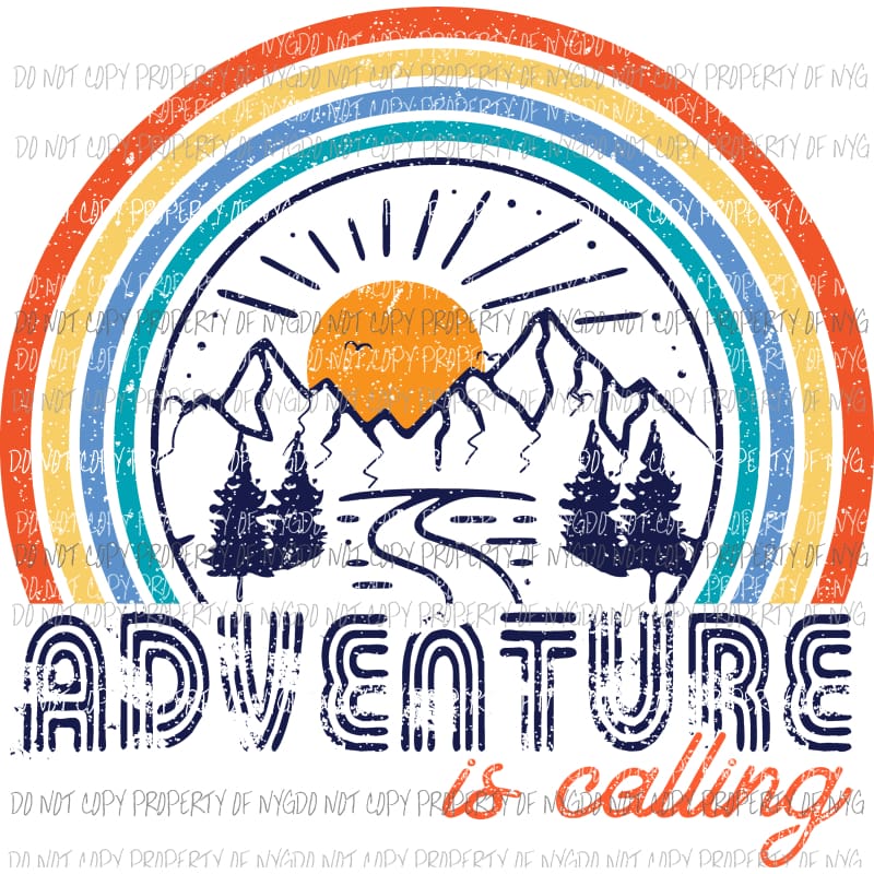 Adventure is calling with Trees Sublimation transfers Heat Transfer