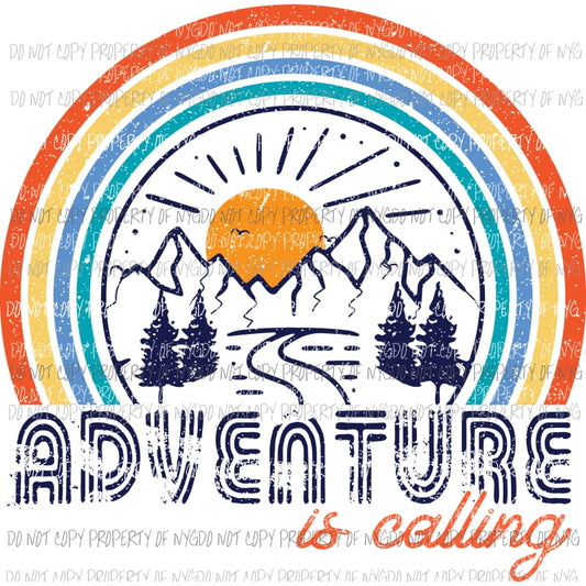 Adventure is calling with Trees Sublimation transfers Heat Transfer