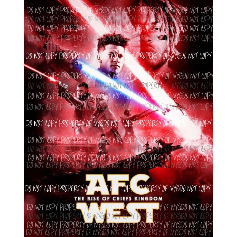 AFC West Kansas City Chiefs Mahomes players Sublimation transfers Heat Transfer