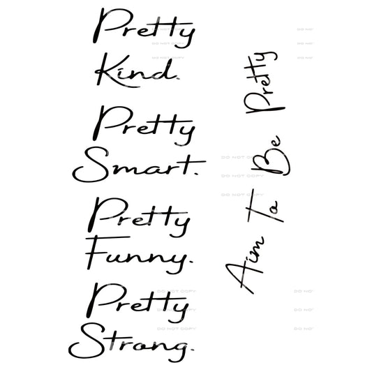 aim to be pretty script include neck design Sublimation