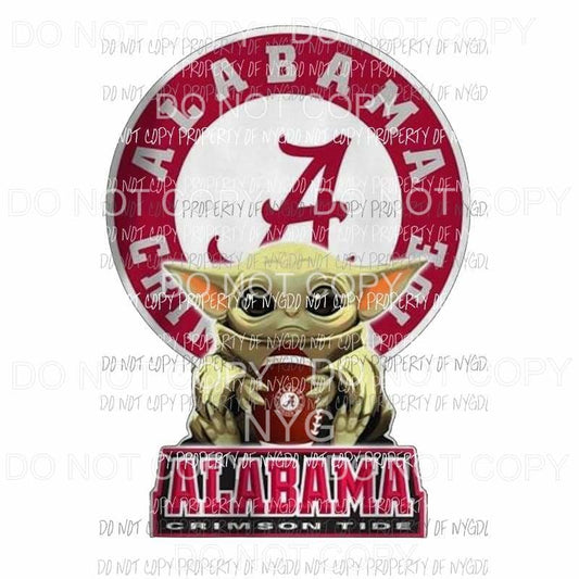 Alabama Baby Yoda #2 red Crimson Tide star wars football Sublimation transfers Heat Transfer