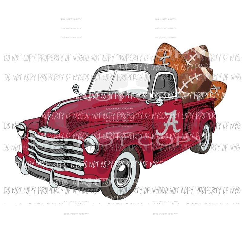 Alabama Football truck # 4 Sublimation transfers Heat Transfer
