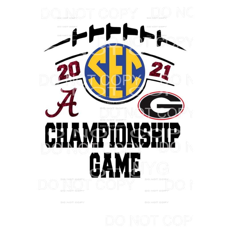 Alabama - Georgia SEC 2021 #9450 Sublimation transfers - 