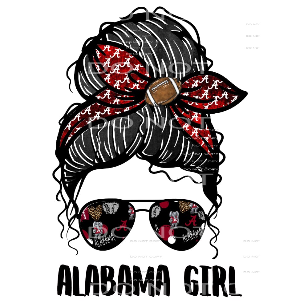 Alabama Girl Black Hair Sublimation transfers - Heat 