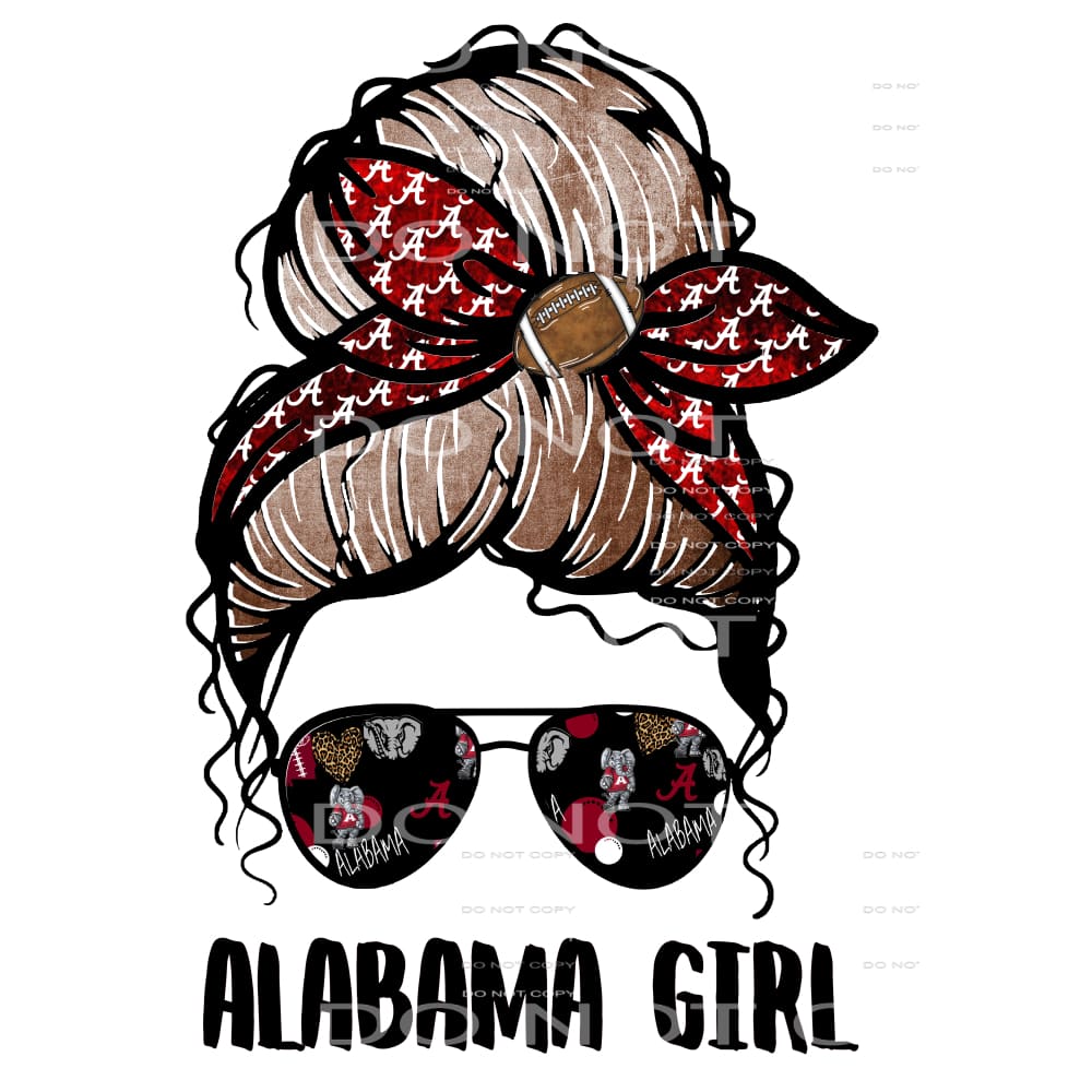 Alabama Girl Brown Hair Sublimation transfers - Heat 