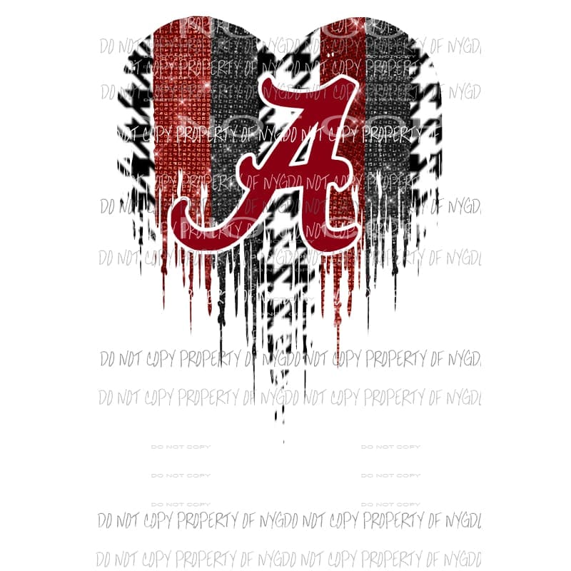 Alabama Heart paint palette Sublimation transfers Heat Transfer