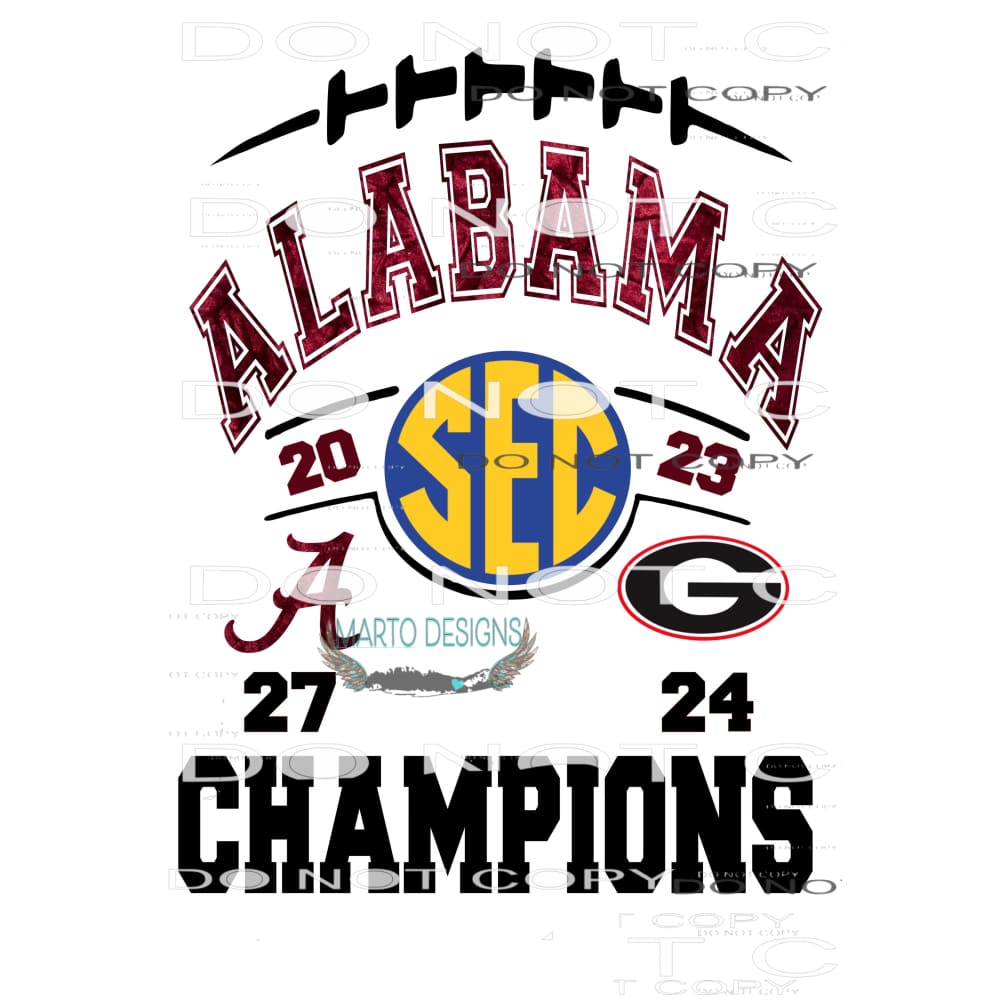 alabama sec champs 2023 Sublimation transfers - Heat