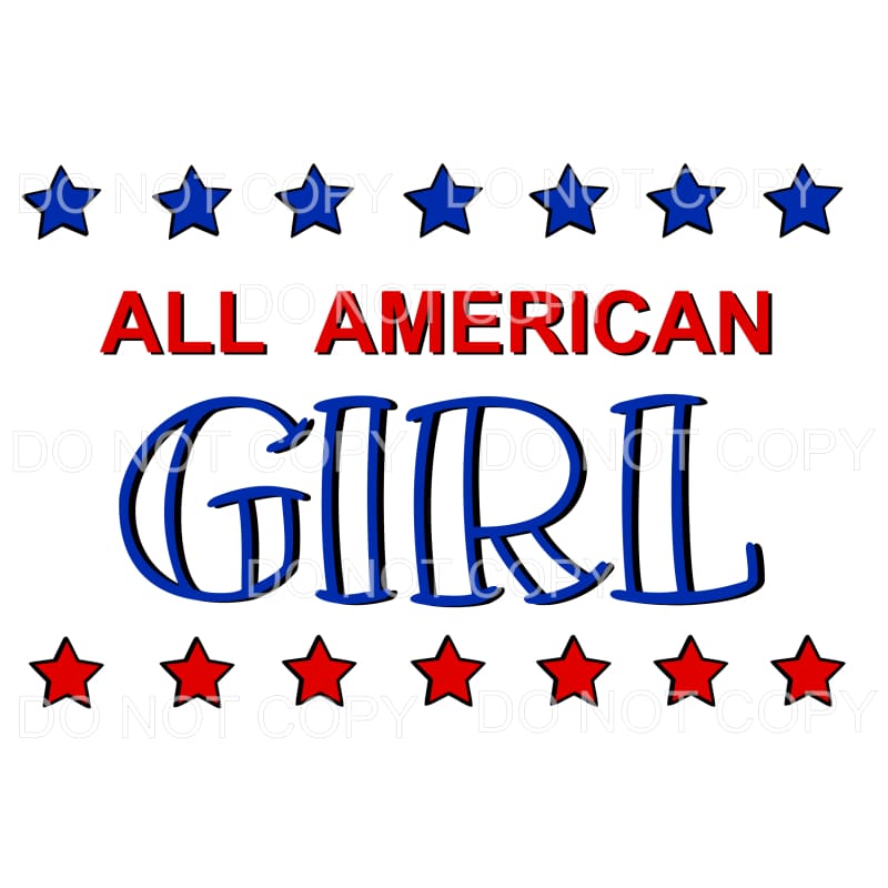 ALL AMERICAN GIRL #3 Sublimation transfers - Heat Transfer