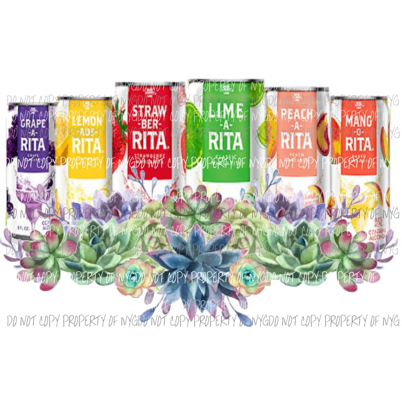 All Can Rita Bud light cactus Sublimation transfers Heat Transfer