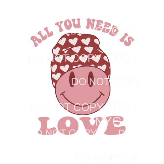 All you need is Love Smiley # 9964 Sublimation transfers - 