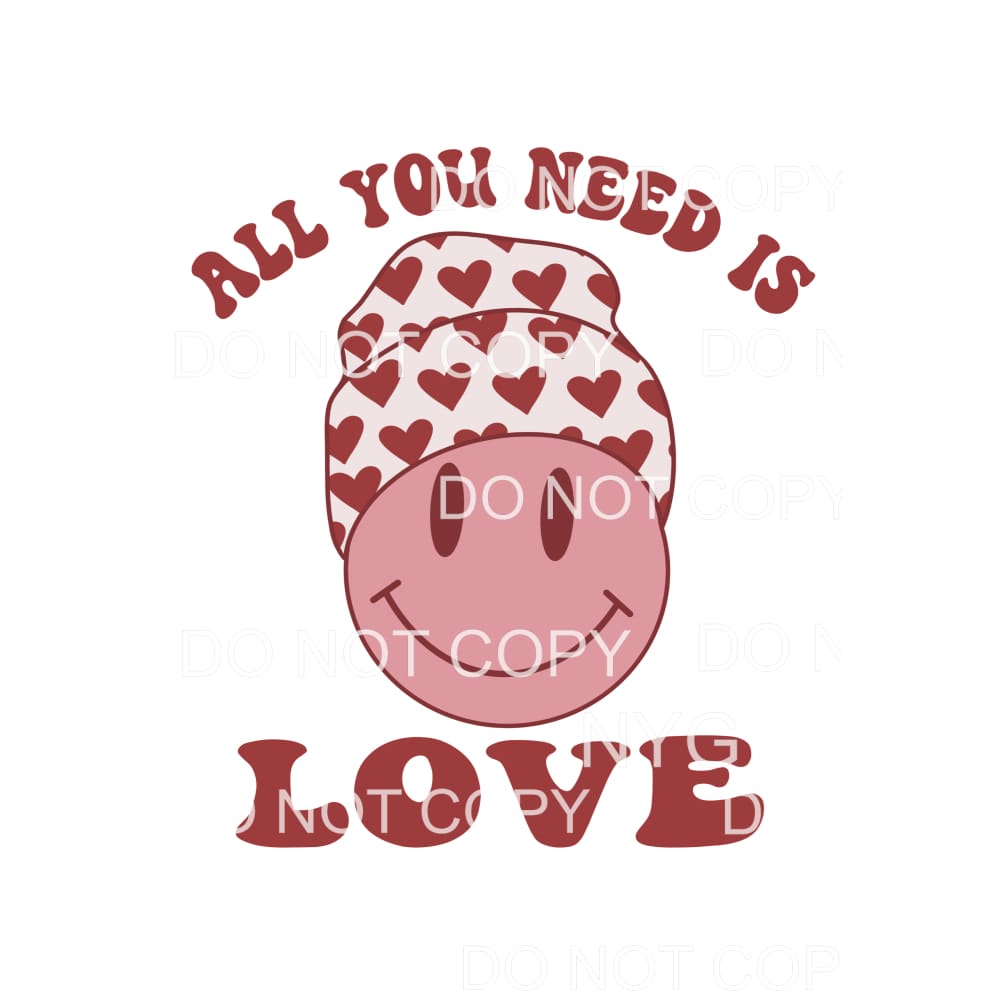 All you need is Love Smiley # 9965 retro Sublimation 