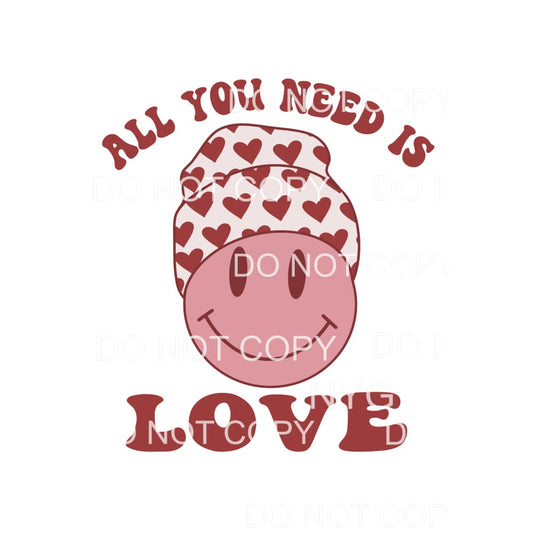 All you need is Love Smiley # 9965 retro Sublimation 