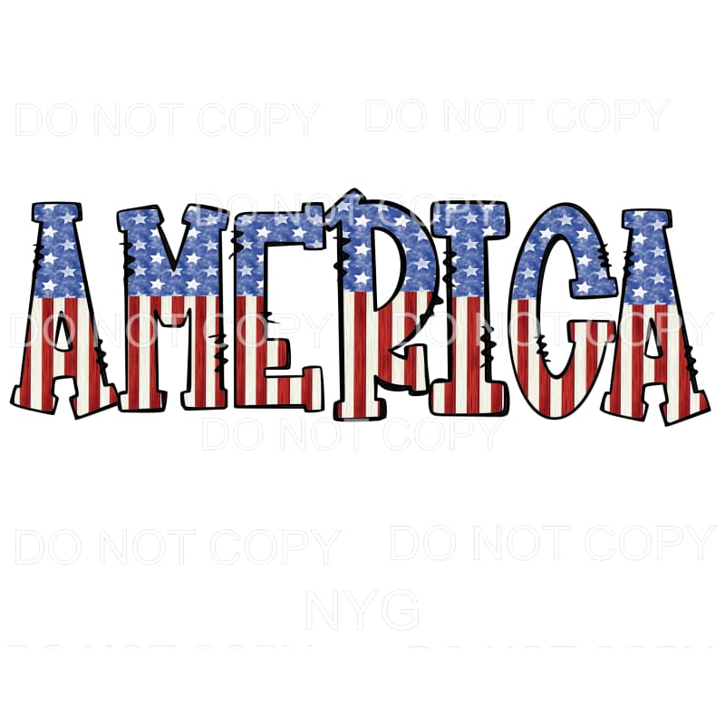 America Flag letters USA Sublimation transfers - Heat 