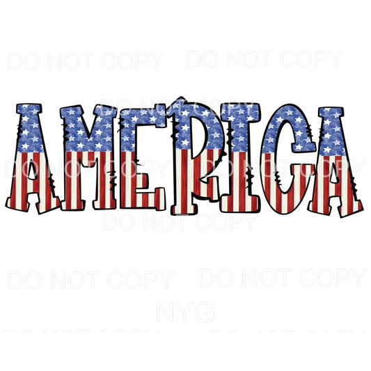 America Flag letters USA Sublimation transfers - Heat 