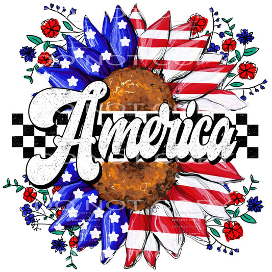 America flower # 518 Sublimation transfers - Heat Transfer