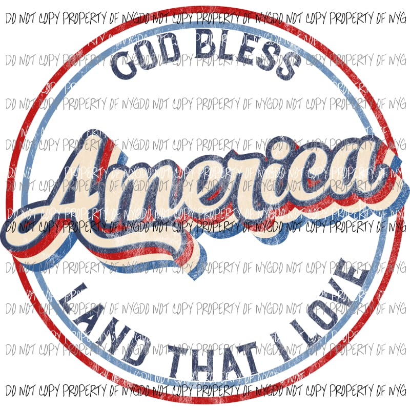 America Retro Circle Sublimation transfers Heat Transfer