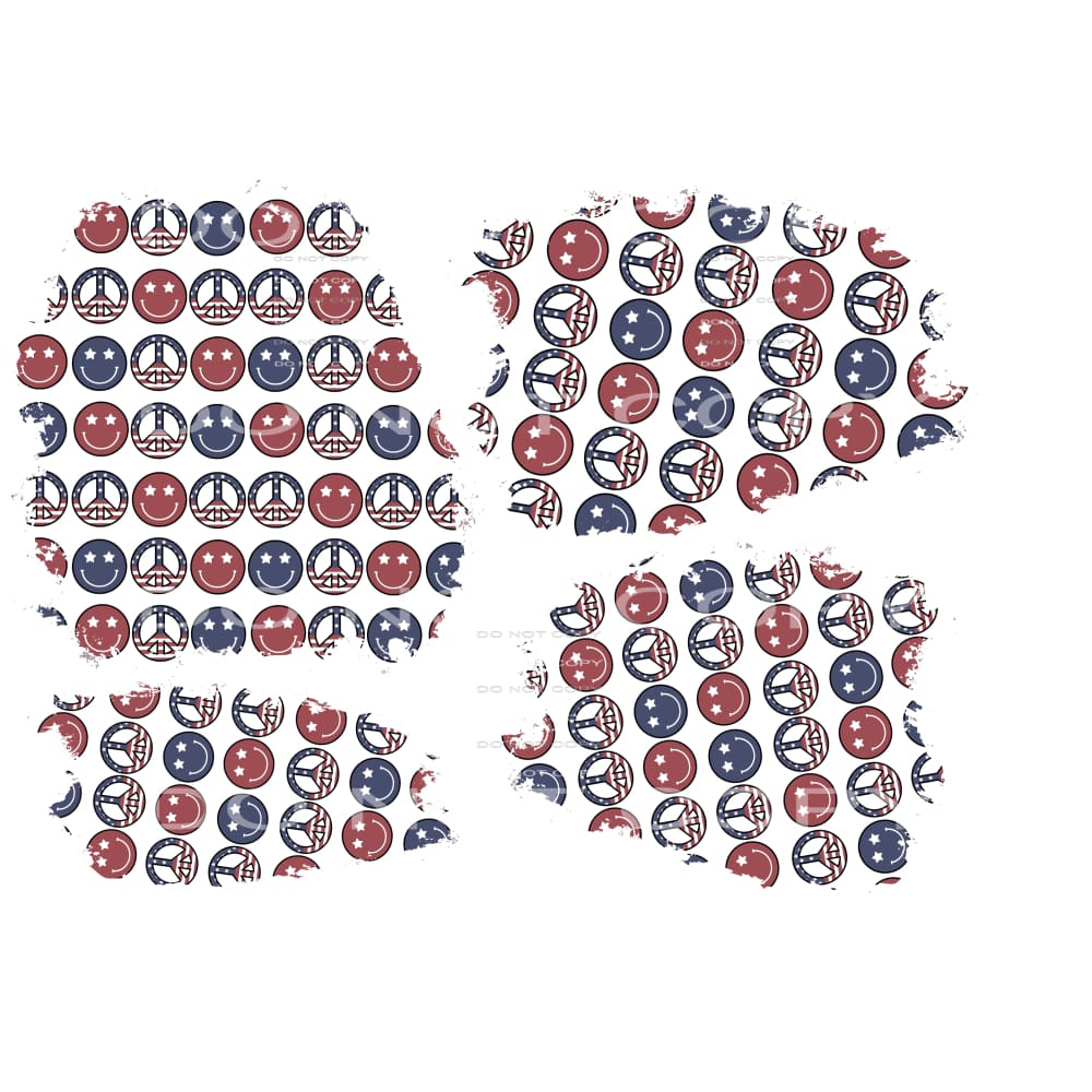 America smile face and peace sign patches # 12084 