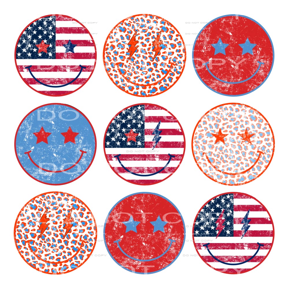 America Smiley #5299 Sublimation transfers - Heat Transfer