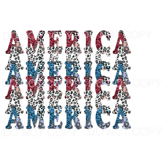 America Stacked # 1 Sublimation transfers - Heat Transfer
