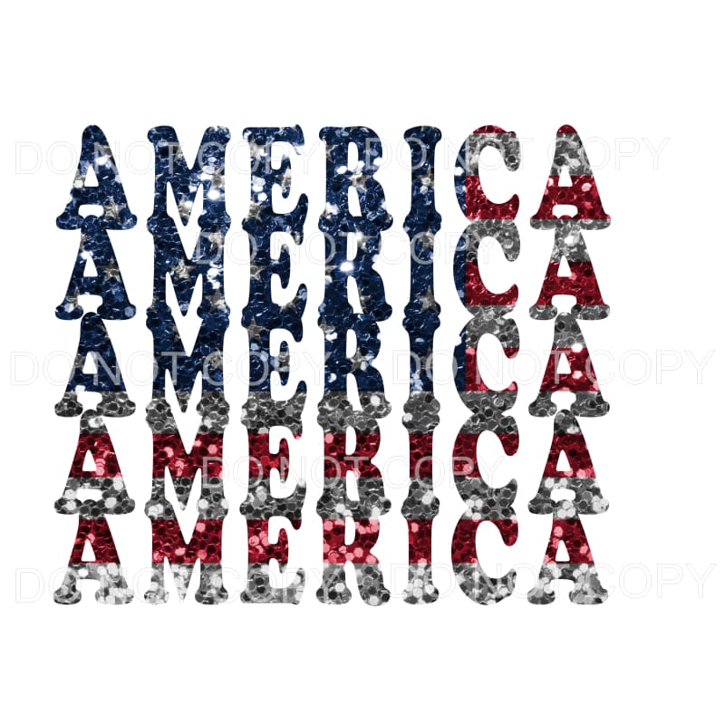 America Stacked # 2 Sublimation transfers - Heat Transfer
