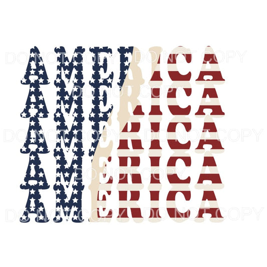 America Stacked # 3 Sublimation transfers - Heat Transfer