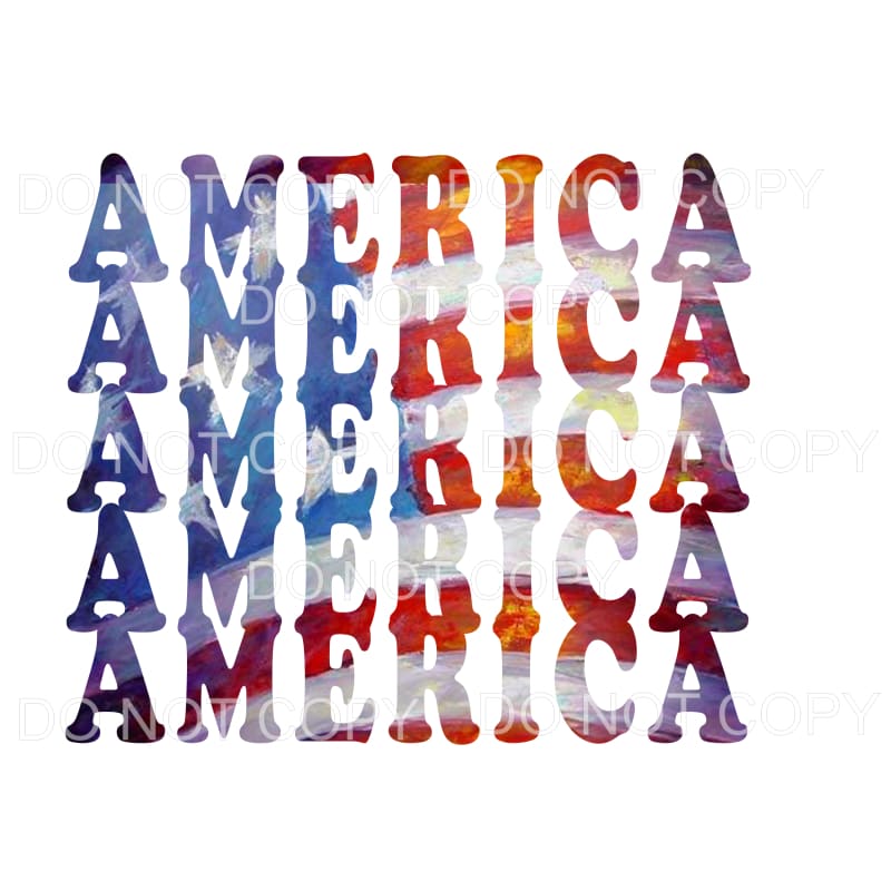 America Stacked # 4 Sublimation transfers - Heat Transfer